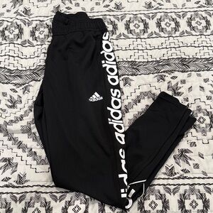 Adidas Black Sweatpants with White Logo